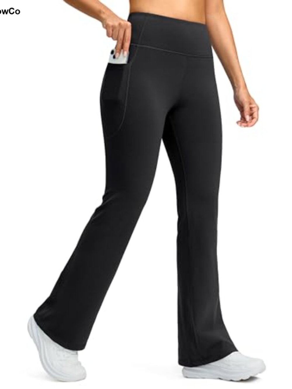 Fleece Lined High Waist Flare Leggings Yoga Pants with Pockets